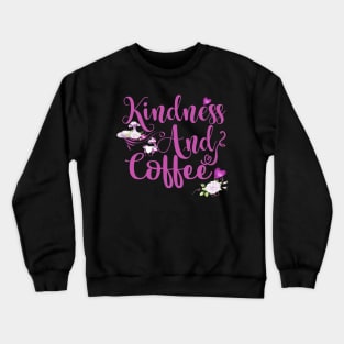 Kawaii Kindness and coffee lama Crewneck Sweatshirt